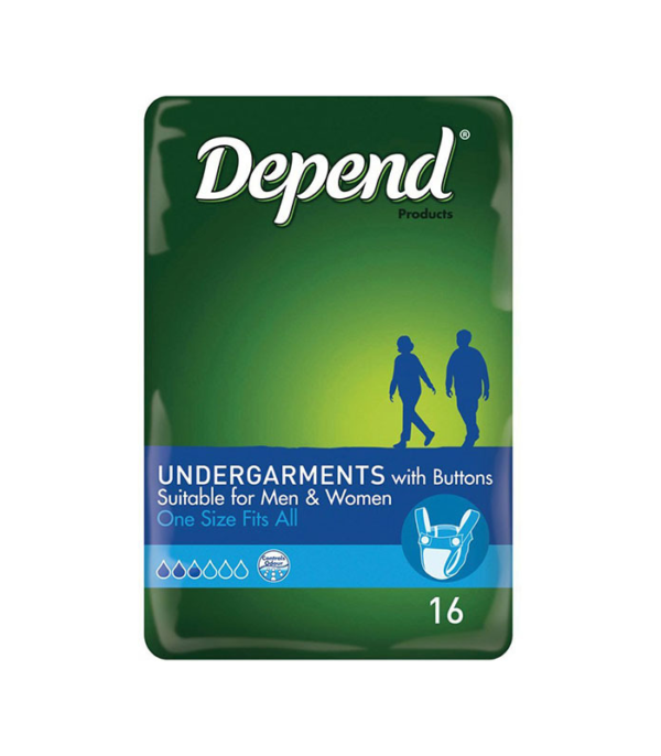 Depend® Undergarments with Buttons Unisex (16PK | OneSize)