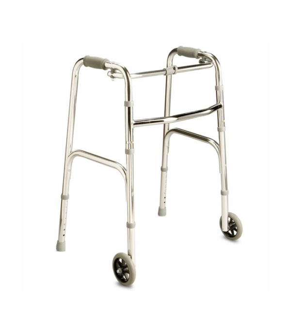 Folding Walking Frame with Wheels & Tips (150kg)