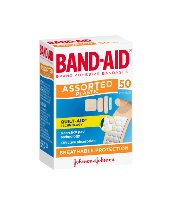 Band-Aid Assorted Plastic Shapes 50 Pack