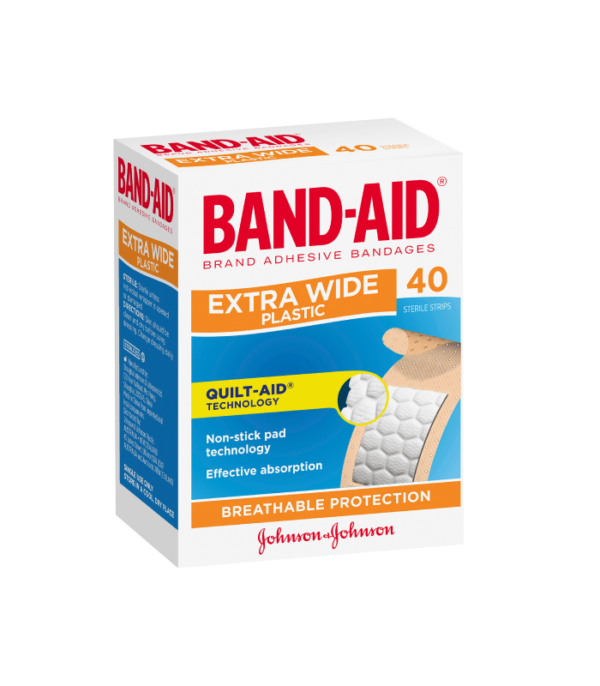 Band-Aid Extra Wide Plastic Strips 40 Pack