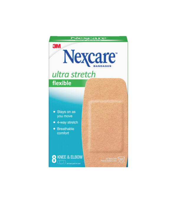 Nexcare Ultra Stretch Flexible Knee & Elbow Bandages 8's